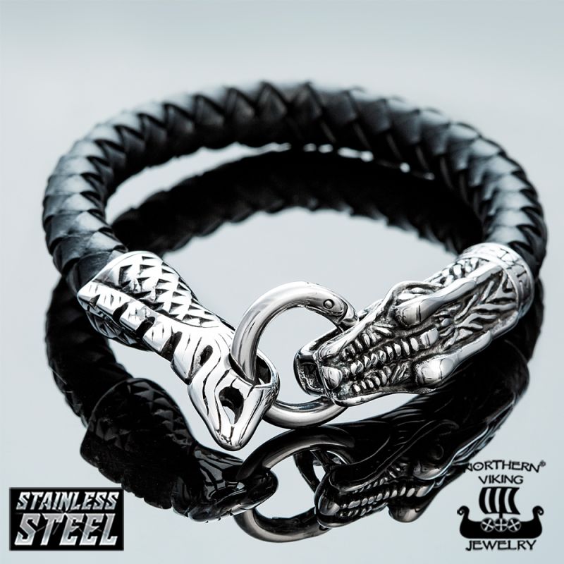 Northern Viking Jewelry Dragon Head -rannekoru NVJRA002-1