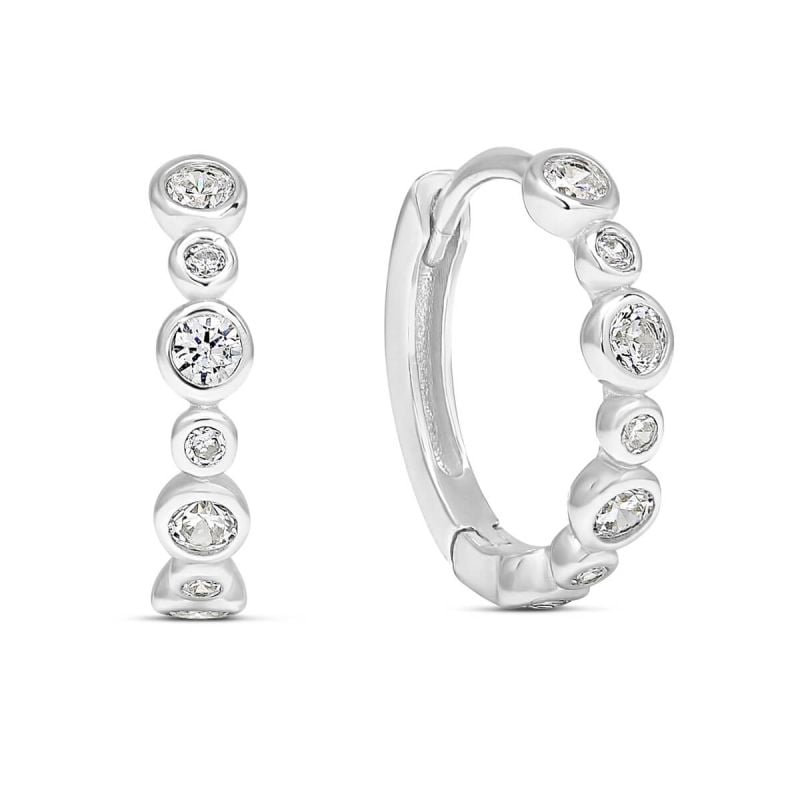Ringenohrringe mit Zirkonen E-0364Z