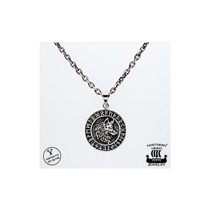 Northern Viking Jewelry Rune Wolf -Anhänger NVJ-H-RS050-1