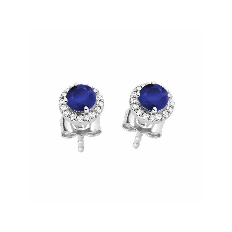 Brilliant Star Diamanten Ohrringe / Saphir SE74862N-1