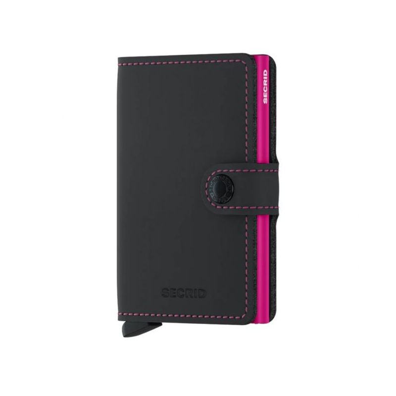 Secrid Miniwallet Matte Black Fuchsia MM-BLACK-FUCSHIA-1