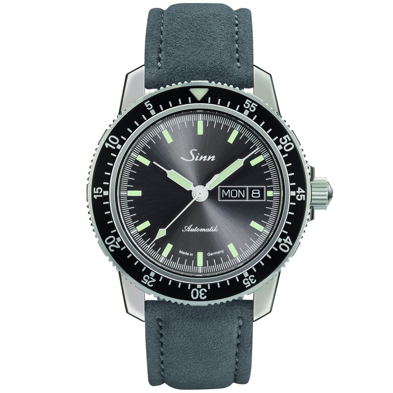 Sinn 104 St Sa I A -rannekello / harmaa nahka 104.014-1