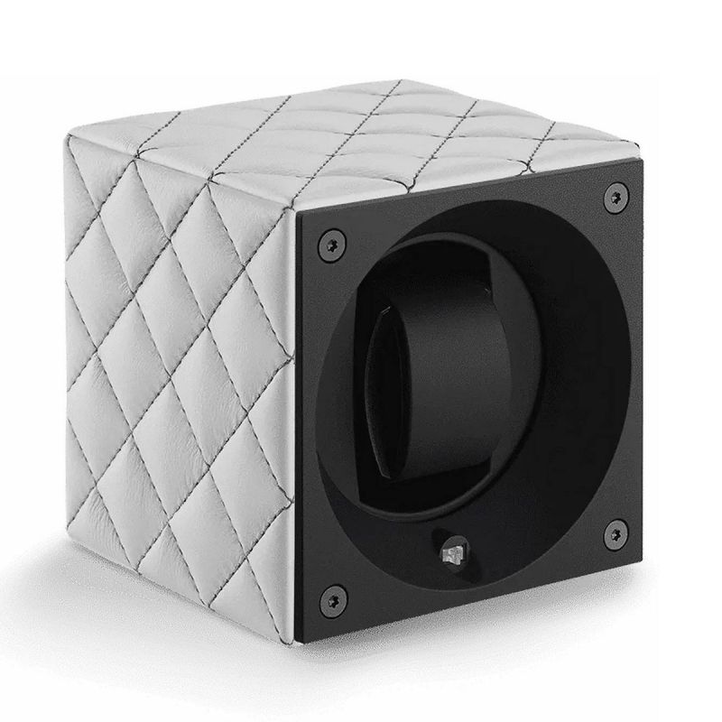 SwissKubik Masterbox Couture White Leather kellonpyöritin SK01.CV.COUT.BLANC C/GRIS-37
