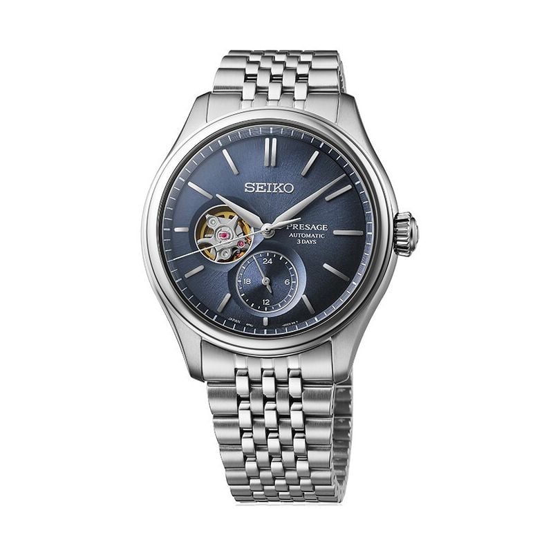 Seiko Presage Classic Open Heart in Ai-iro Japan Blue SPB527J1