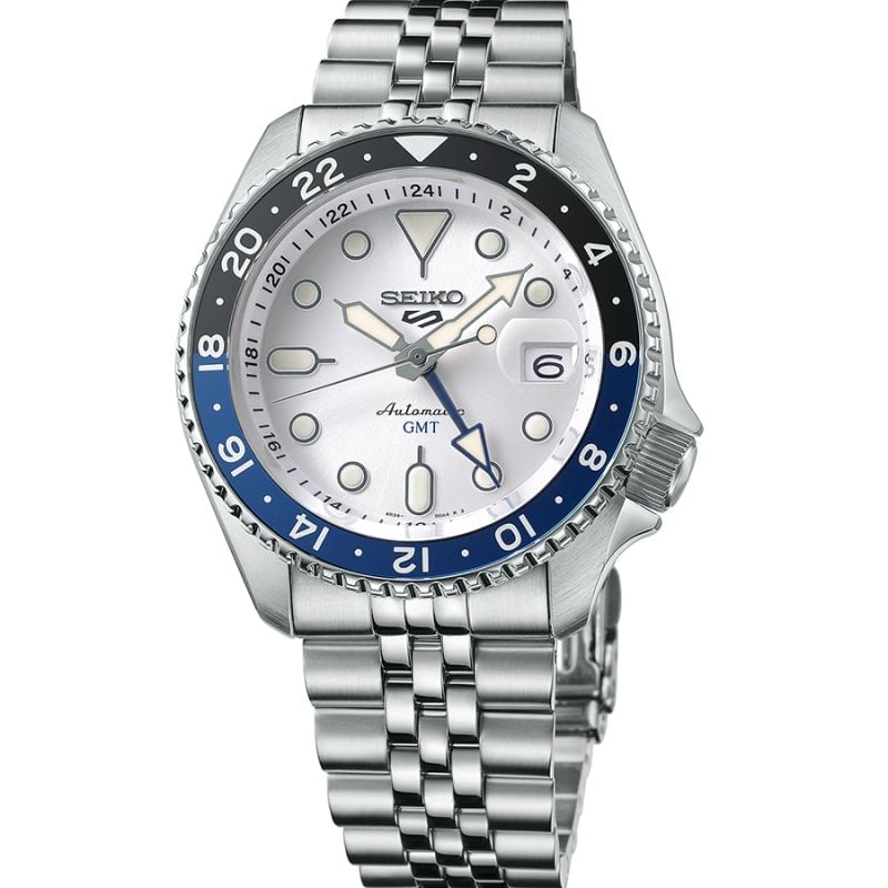 Seiko 5 Sports SKX GMT "Sky Blue Silver Cloud" Automatic SSK033K1-1