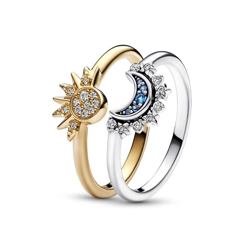 Pandora Celestial Sparkling Sun and Moon sormussetti -1