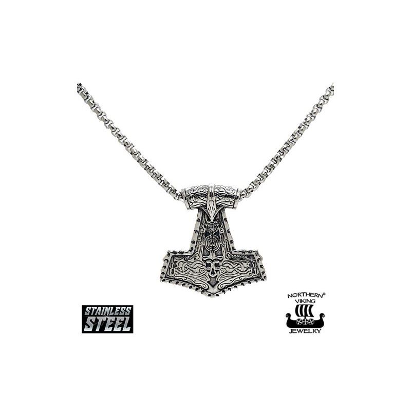 Northern Viking Jewelry Viking Ornament Thor´s hammer Halskette 50cm NVJRS067-1