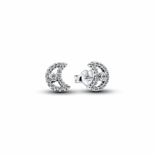 Pandora Sparkling Moon Stud Earrings 294257C01
