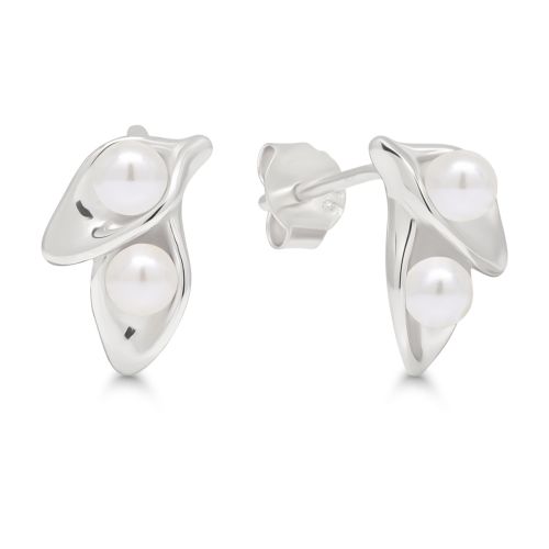 Silver Earrings with Pearls E-30921P