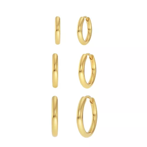 Edblad  Triple Pair Hoops Gold 11/13/16mm 125185