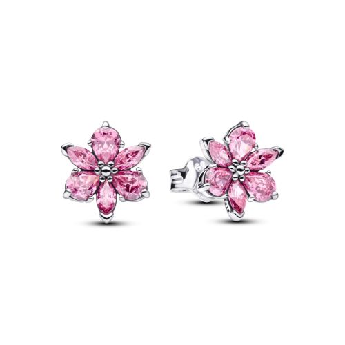 Pandora Herbarium Sparkling Pink Flower Stud örhängen 292633C02