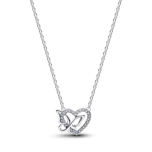 Pandora Entwined Heart & Butterfly Halsband 394477C01-45