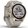 Garmin Fenix 7S Sapphire Sol, Cream Gold Ti w/ Light Sand 010-02539-21-8