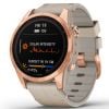 Garmin Fenix 7S, Sapphire Solar, Ruusukullan värinen titaani ja kalkkikiven värinen nahkahihna 010-02539-35-0