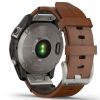 Garmin Fenix 7 Sapphire Solar, Titaani ja ruskea nahkahihna 010-02540-31-1