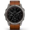 Garmin Fenix 7X Sapphire Solar, Titaani ja ruskea nahkahihna 010-02541-19-7