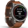 Garmin fēnix 7 Pro - Sapphire Solar Edition Titaani ja kastanjanruskea nahkaranneke 010-02777-30-2