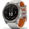 Garmin fēnix 7X Pro - Sapphire Solar Edition on Titaani ja sumunharmaa/oranssi ranneke 010-02778-15-1