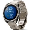 Garmin Fenix 8 Amoled Titanium 47 mm titaani ranneke ja silikoni ranneke 010-02904-40-2