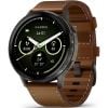 Garmin Venu 4 45mm Slate with Black Silicone Band and Brown Leather Band 010-03014-03