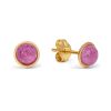 Gold Ohrringe, Rosa  140641pink-1