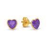 Gold Ohrringe Herz 140651lila-1