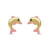 Gold Ohrringe, Delfin 172441pink-1