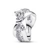 Pandora Sparkling Bow Crossover ring 193553C01-1