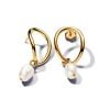 Pandora Organically Shaped Circle & Baroque Treated Freshwater Cultured Pearl korvakorut 263281C01-1