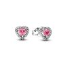 Pandora Elevated Pink Heart Stud Ohrringe 298427C02