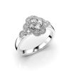 Festive Lotus timanttisormus, platina 524-045-PT