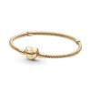 Pandora Moments Heart Clasp Snake Chain Armband / 14k 559522C00