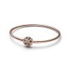 Pandora Moments Rose Sparkling Snowflake Clasp Bangle rannekoru 21cm 582338C01-1