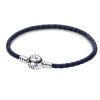 Pandora Round Clasp Blue Braided Leather rannekoru 20,5 cm 592790C0-1