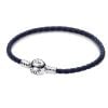 Pandora Round Clasp Blue Braided Leather rannekoru 17,5 cm 592790C0-1