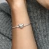 Pandora Moments Silver Heart Bangle 17 cm -rannekoru 596268-2