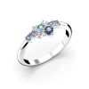 Festive Nelly Blue timanttisormus, platina 609-019B-PT