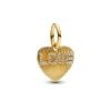 Pandora Engravable Love Heart Gold-Plated Dangle Charme 763604C01-1