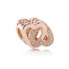 PAN RS ROSE INTERLOCKED HEARTS CZ-1