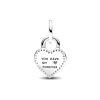 Pandora Moments Two-tone Twistable Heart Padlock Double Dangle hela 783079C01-3