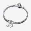 Pandora White Rose in Bloom Double Dangle hela 793200C01-3