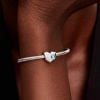 Pandora Engravable Sea Aqua Blue Stone Heart Charm 794161C03