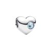 Pandora Engravable Sea Aqua Blue Stone Heart Charm 794161C03