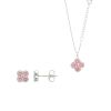 Silberschmuckset, hellrosa Blume