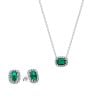 Pandora Rectangular Sparkling Green Halo Schmuckset