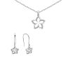Silbernes Schmuckset mit Blume
