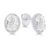 Silberohrringe mit Zirkonia, oval E-1032Z