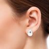 Silberne Ohrringe, Tropfen E-27628