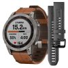 Garmin Fenix 7 Sapphire Solar, Titaani ja ruskea nahkahihna 010-02540-31-0