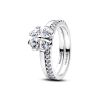 Pandora Sparkling Lucky Clover Splittable ring 194507C01